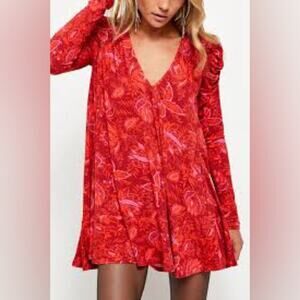 Free People Hello Lover Red Mini Dress - Size XS